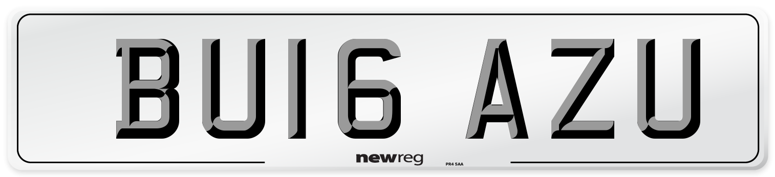BU16 AZU Number Plate from New Reg